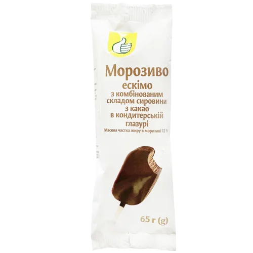 Морозиво ескімо Auchan з какао 65г