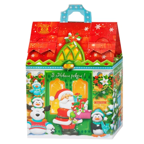 Новорічний набір Бисквіт-Шоколад “Веселий будиночок” 520г