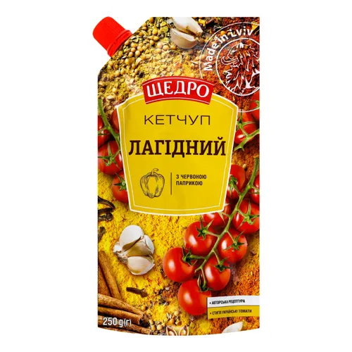 Кетчуп пастеризований Лагідний Щедро д/п 250г