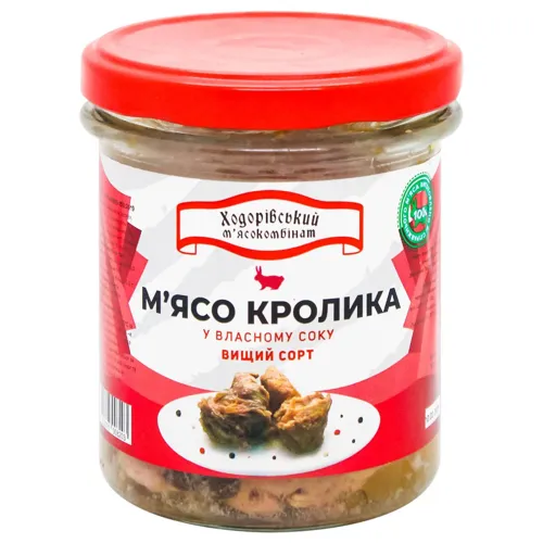 М'ясо кролика Ходорівський м'ясокомбінат у власному соку 300г