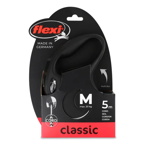 Рулетка Для Собак Чорний Трос В/ґ 5м/20кг Classic Flexi 1шт