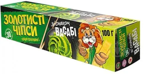 Чіпси Золотисті картопляні зі смаком васабі 100г