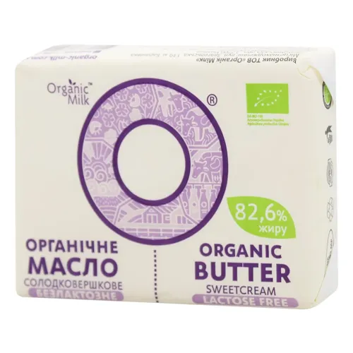 Масло Organic Milk солодковершкове органічне безлактозне 82,6% 190г