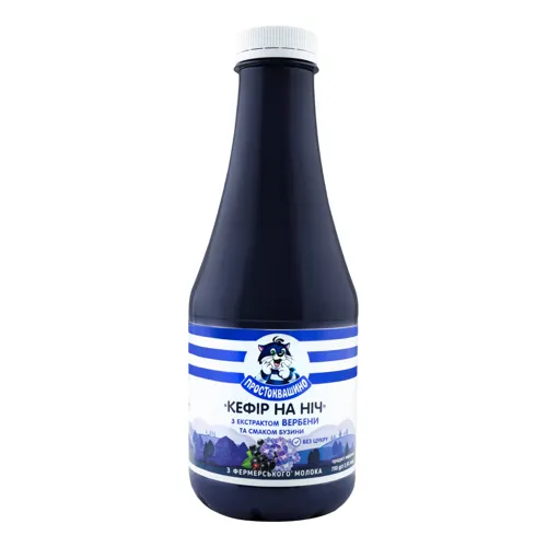Продукт кефірний 2.4% з ароматом бузини та екстрактом вербени Кефір на ніч Простоквашино 750г