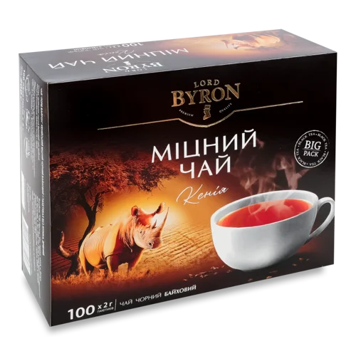 Чорний Міцний Байховий Чай Кенія Lord Byron, дрібний, к/у, 100х2г