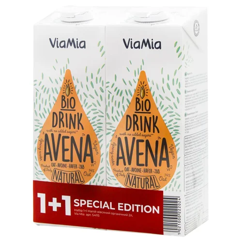 Напій вівсяний Via Mia органічний 2шт*1л