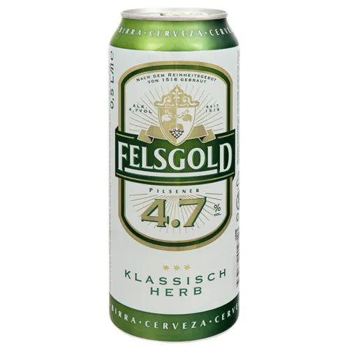 Пиво Felsgold світле фільтроване пастеризоване 4.7% 0.5л