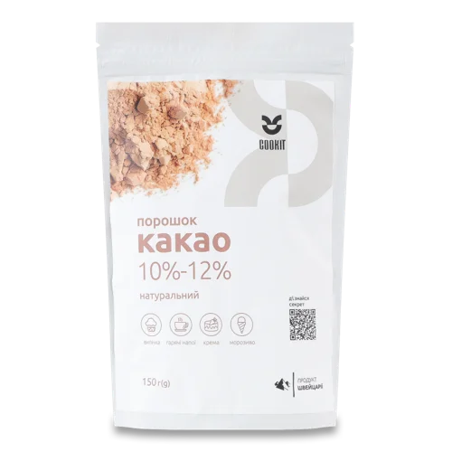 Какао Порошок Н/О 10.12% Натуральний Cookit, 150г