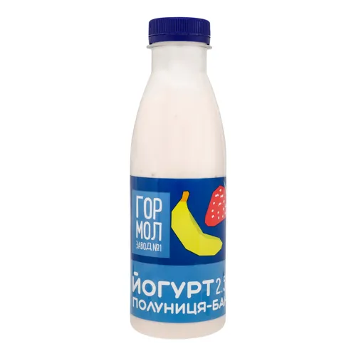 Йогурт 2.5% Полуниця-банан Гормолзавод №1