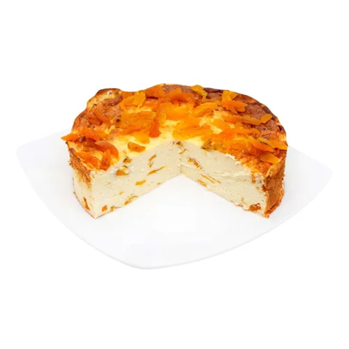 Запіканка з домашнього сиру з курагою