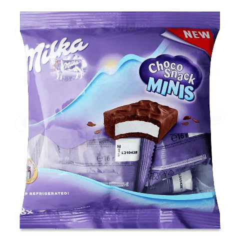 Тістечка бісквітні «Milka Choco Snack Minis», 128г