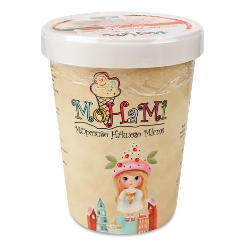 Морозиво Плодово-Ягідне Полуничне Монамі В/ґ, Відро 500г