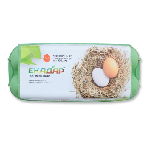 Яйця Курячі Екадар, Картонна Упаковка, 10шт