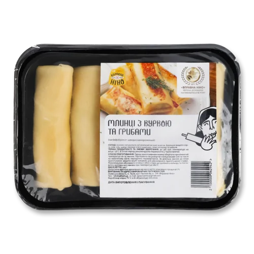 Млинці Швидкозаморожені З Куркою Та Грибами, в/ґ, 415г