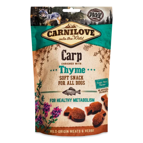 Ласощі Для Собак Напіввологі З Коропом Та Чебрецем Carnilove, В/ґ, 200г