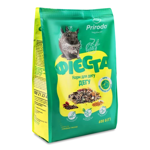 Корм Повнораціонний Вітамінізований Для Дегу, Priroda, м/у 600г