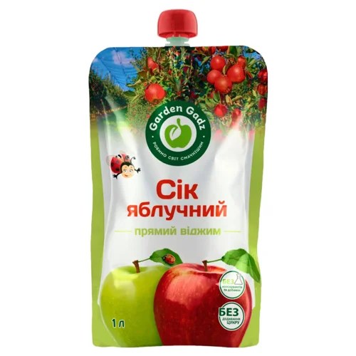 Сік Gadz яблучний прямий віджим 1л