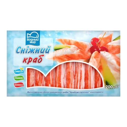 Палички крабові Сніжний краб Водний Світ охол к/у 200г