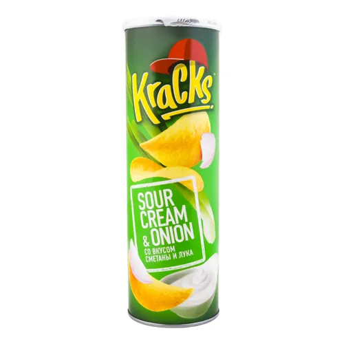 Чіпси картопляні Sour cream&onion Kraсks тубус 160г