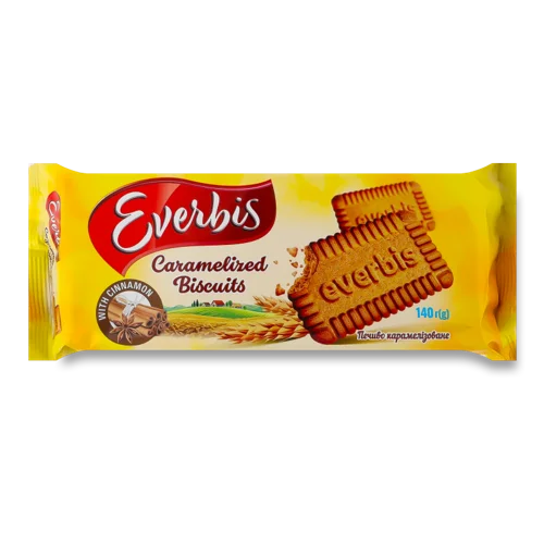 Печиво Цукрове Карамелізоване Everbis, м/у 140г