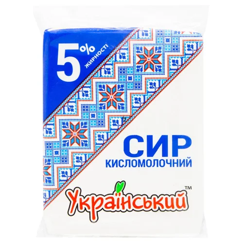 Сир кисломолочний Український 5% 200г