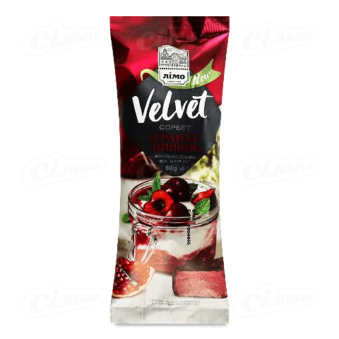 Морозиво Лімо Velvet гранат-вишня ескімо сорбет, 80г