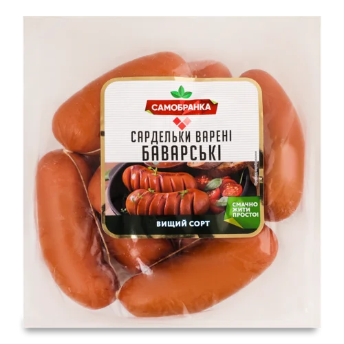 Сардельки Варені Вищого Ґатунку Баварські, 1 кг