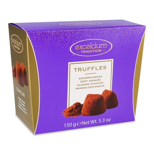 Цукерки Мигдаль Truffles Вищого Ґатунку, Картонна Упаковка, 150г