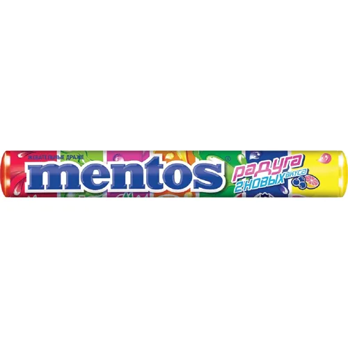 Драже жувальні Mentos Веселка 7 фруктових смаків 37г