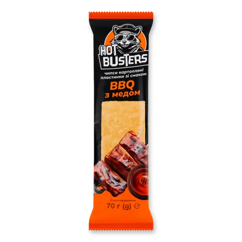 Чипси Картопляні Пластинки BBQ З Медом Hot Busters, м/у 70г