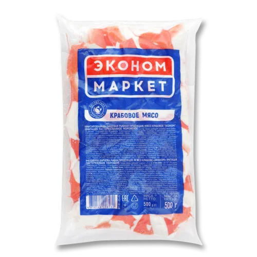 М'ясо Крабове Вищого Ґатунку, В/У, 500г