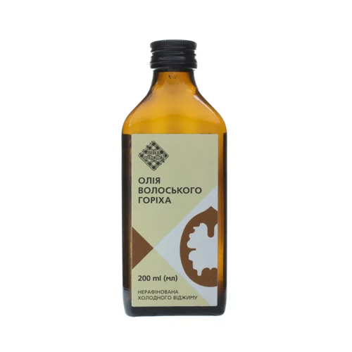 Олія Волоського Горіху Нерафінована, Холодного Віджиму, 200 Мл