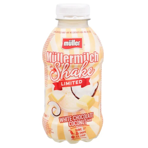 Напій молочний Muller Mullermilch Shake Білий шоколад - кокос 3,3% 384мл