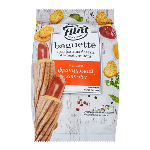 Сухарики пшеничні «Французький хот-дог» Flint Baguette 100г
