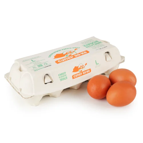 Яйця Курячі Супер Ко-Ко, Сорт L, Категорія Супер, Картонна Упаковка, 10 шт