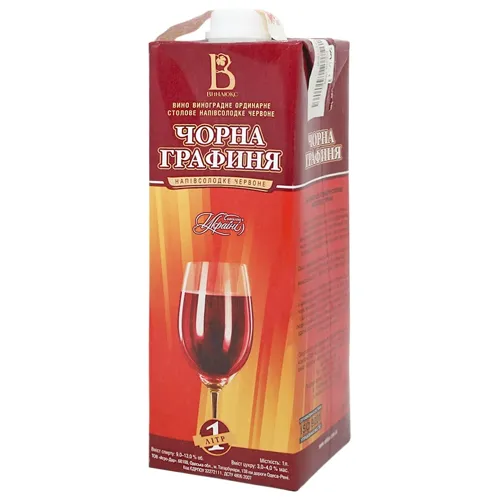 Вино Чорна графиня червоне напівсолодке Вінлюкс 1л т/п