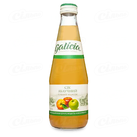 Сік Galicia яблучний неосвітлений, скло, 0,3л