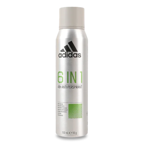 Дезодорант-антиперспірант Спрей 6в1 Adidas для чоловіків, 150 мл