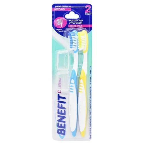 Зубна щітка Benefit Clinic середня жорсткість 2шт