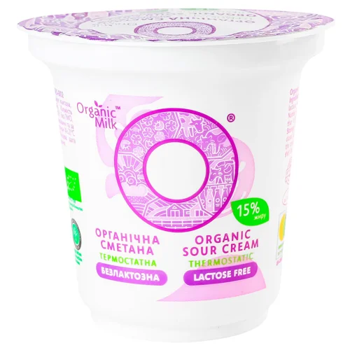 Сметана Organic Milk термостатна органічна безлактозна 15% 250г