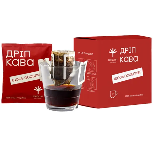 Кава мелена Idealist Coffee Co Дріп Щось особливе, 84г (7 шт. по 12г)