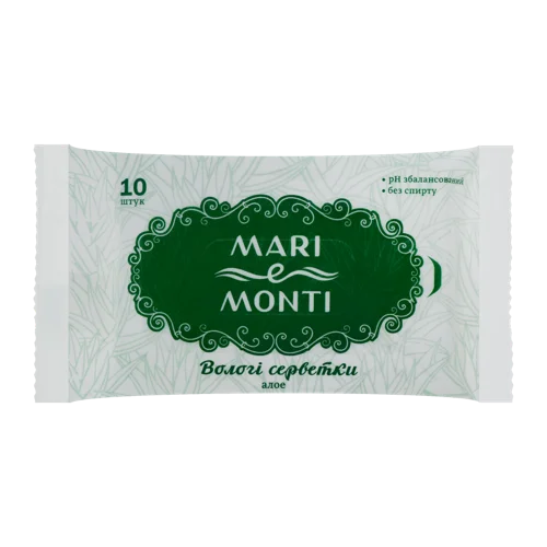 Вологі Серветки MARI e MONTI Алое, 10 шт, в/ґ