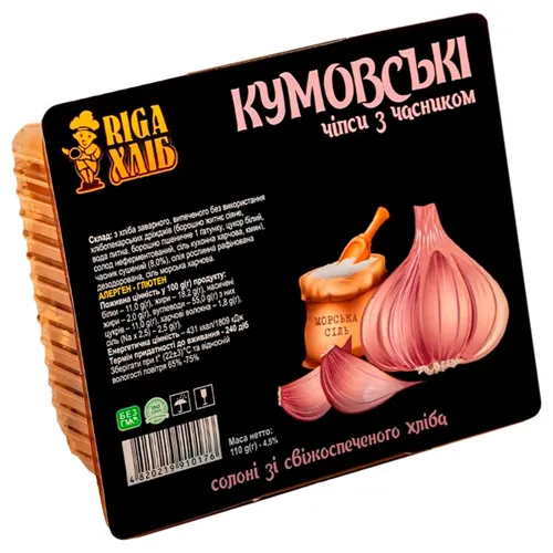 Чіпси Рига Хліб Кумовські з часником 110г