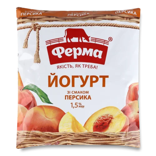 Йогурт Персиковий 1.5% Ферма, м/у, 400г