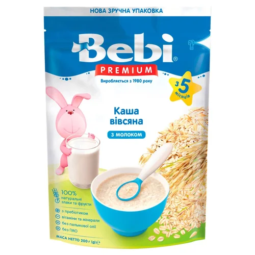 Каша молочна Bebi Premium вівсяна для дітей з 5 місяців 250г