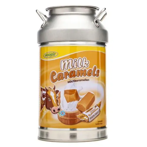 Цукерки Woogie Milk Caramels 250 г в металевій скарбничці