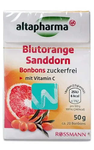Льодяники з обліпихою без цукру Altapharma 50г