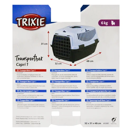 Контейнер-переноска Trixie Capri 1 для собак та котів до 6кг 32x31x48см блакитний