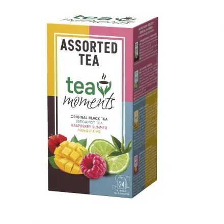 Чай «Tea Moments» асорті (чорний, з бергамотом, манго, малина) к/уп