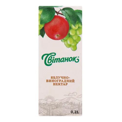 Нектар яблучно-виноградний «Світанок» т/п 0.2л